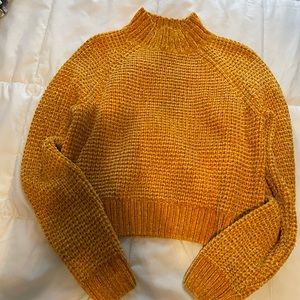 Marigold cropped mock neck sweater